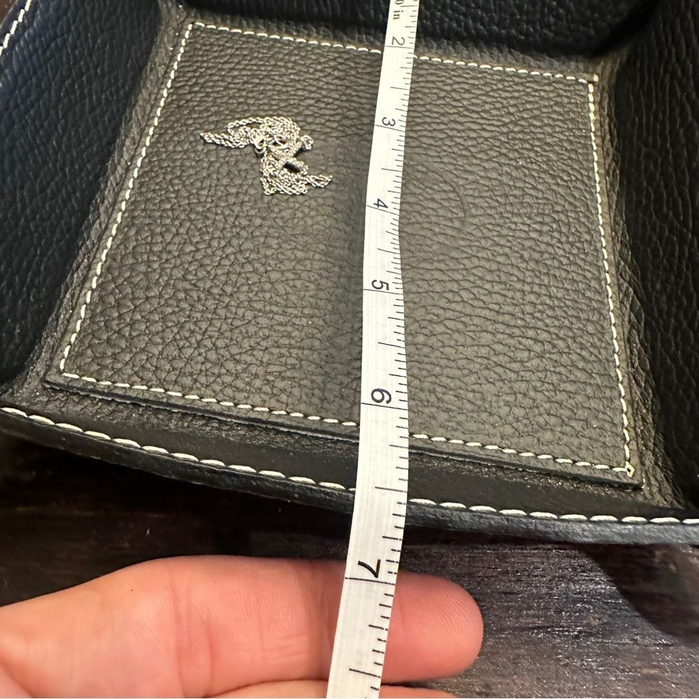 Black Italian Leather Valet Tray 6.5” x 6.5” - Picture 8 of 9
